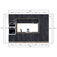 Bucatarie ZONE 340 FRONT PAL K002 / decor 8509